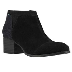 Toms Black Loren Suede Bootie Women's Size 10